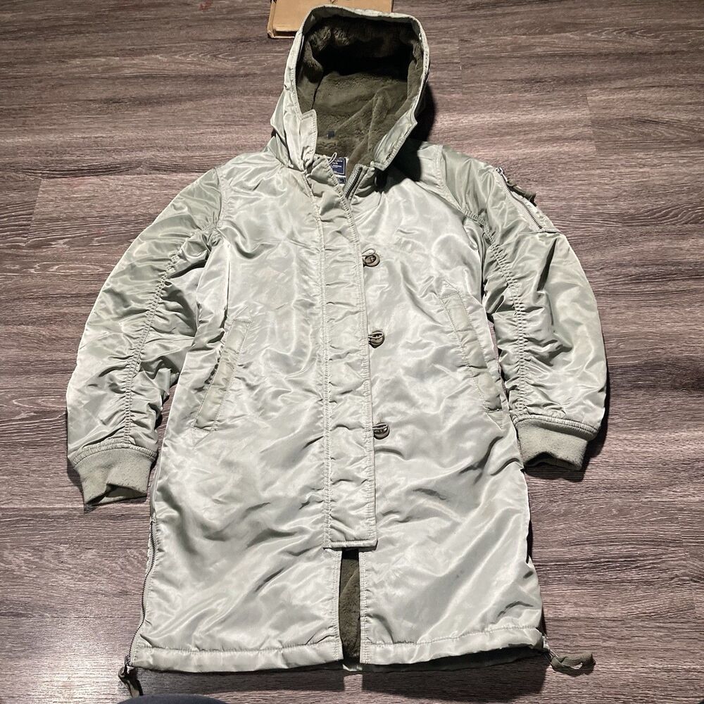 ABERCROMBIE & FITCH PARKA JACKET COAT OLIVE GREEN WOMENS SIZE small
